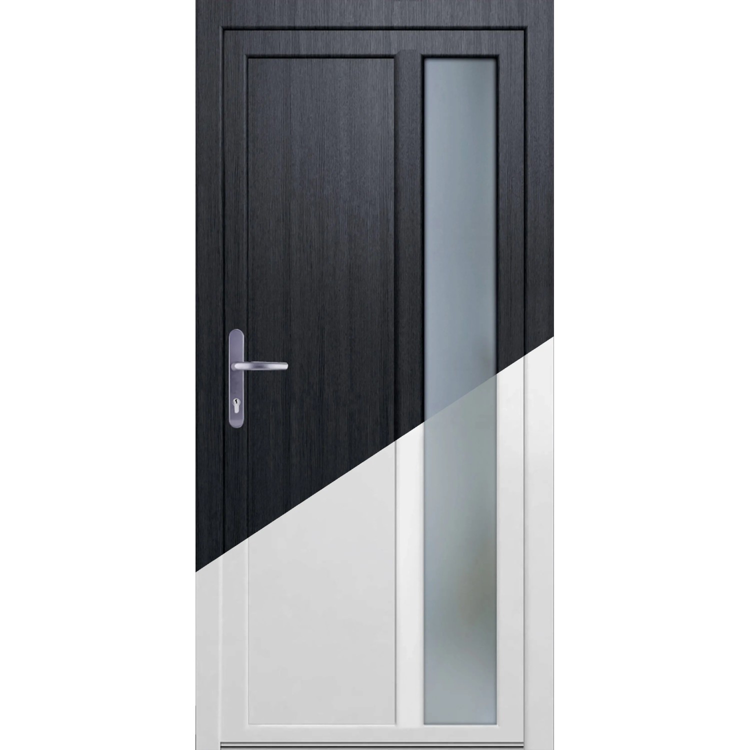 E-shop PANTO Plastové vedľajšie vchodové dvere K 511 biele/antracitové 98 x 198 cm, Ľ