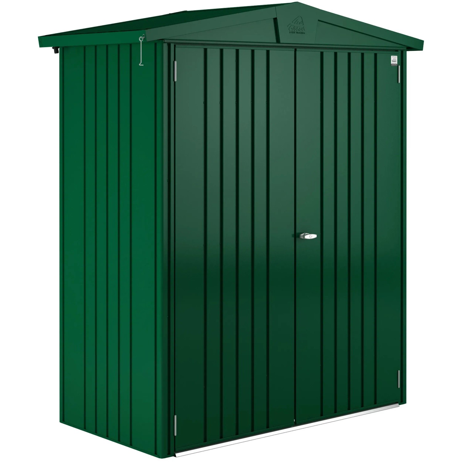 E-shop Biohort Plechový domček na náradie Europa 1 tmavo zelená, 84 x 172 cm