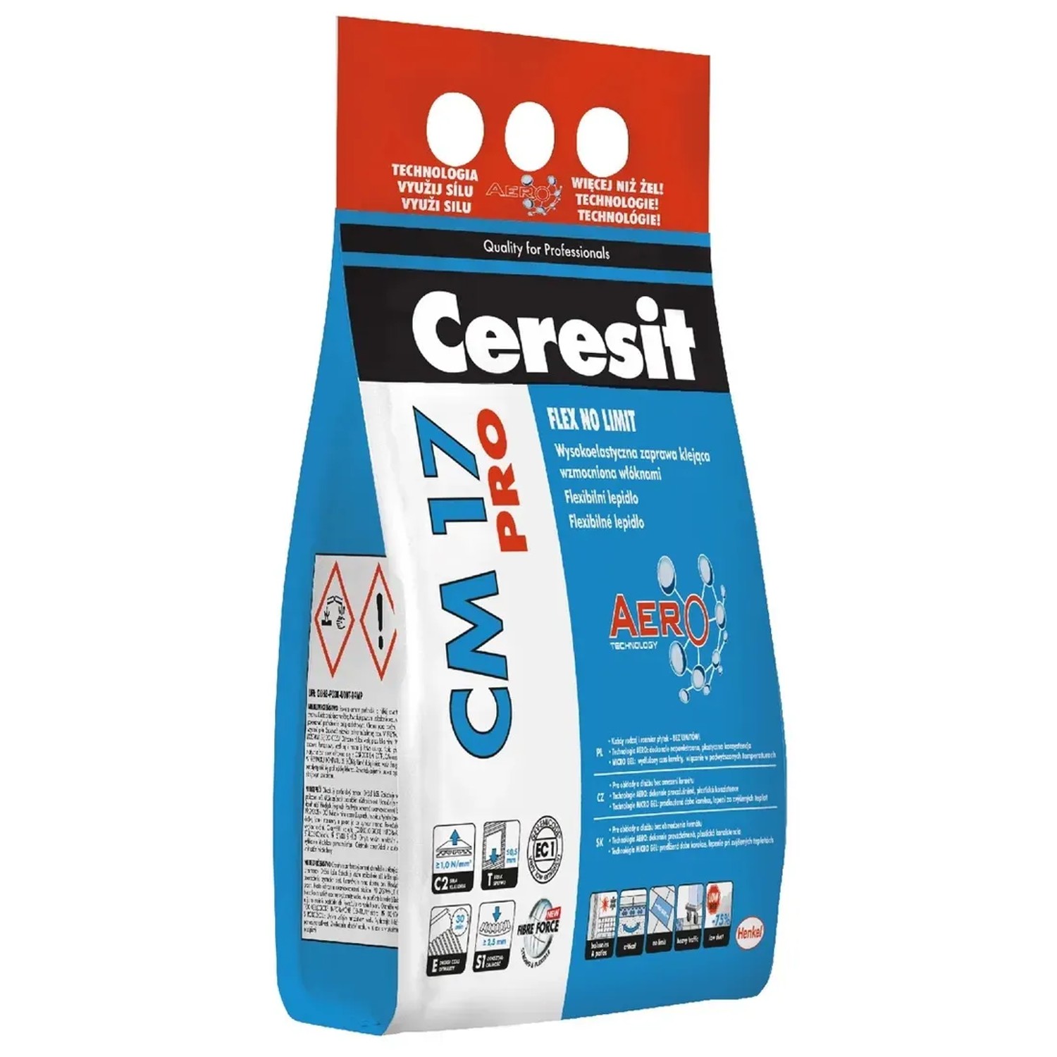 E-shop Ceresit Flexibilné cementové lepidlo CM 17 PRO, technológia Aero, 5 kg