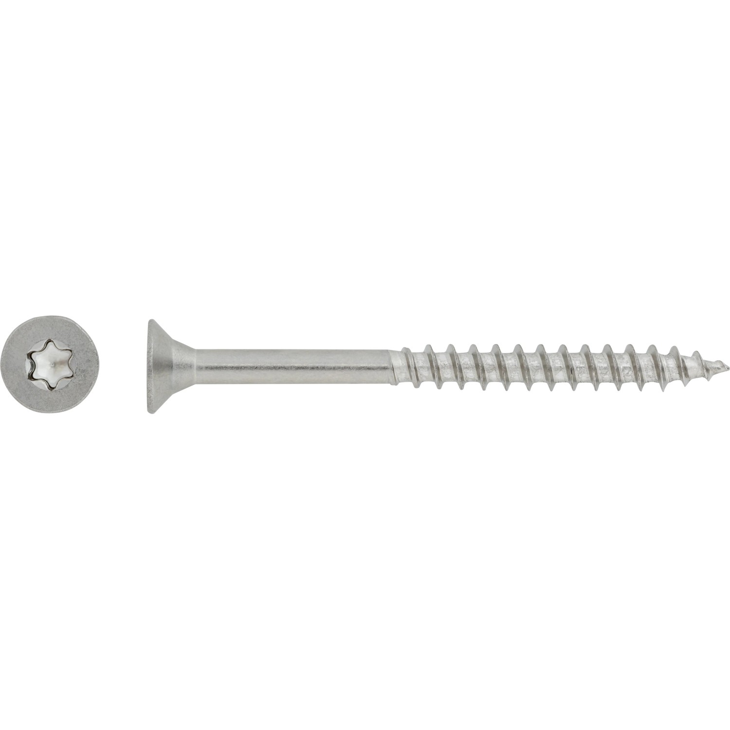 E-shop Skrutka do drevotriesky so zápust.hlavou TX30 časť.závit oceľ A2 6x80 mm-na váhu