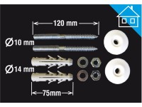 Súprava skrutiek na uchytenie umývadla 10 x 120 mm, 2 ks Súprava skrutiek na uchytenie umývadla 10 x 120 mm, 2 ks