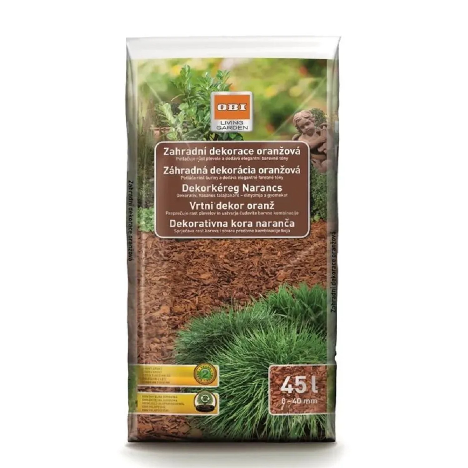 E-shop GROW by OBI Dekoratívna mulčovacia kôra oranžová 45 l