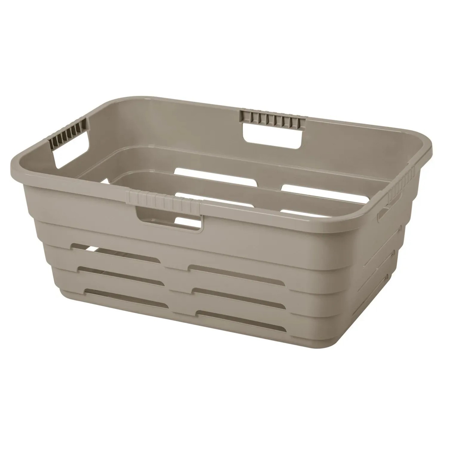 E-shop Tontarelli Kôš na čistú bielizeň MAYA s otvormi sivohnedá, 55 x 38 x 22 cm, 32 l