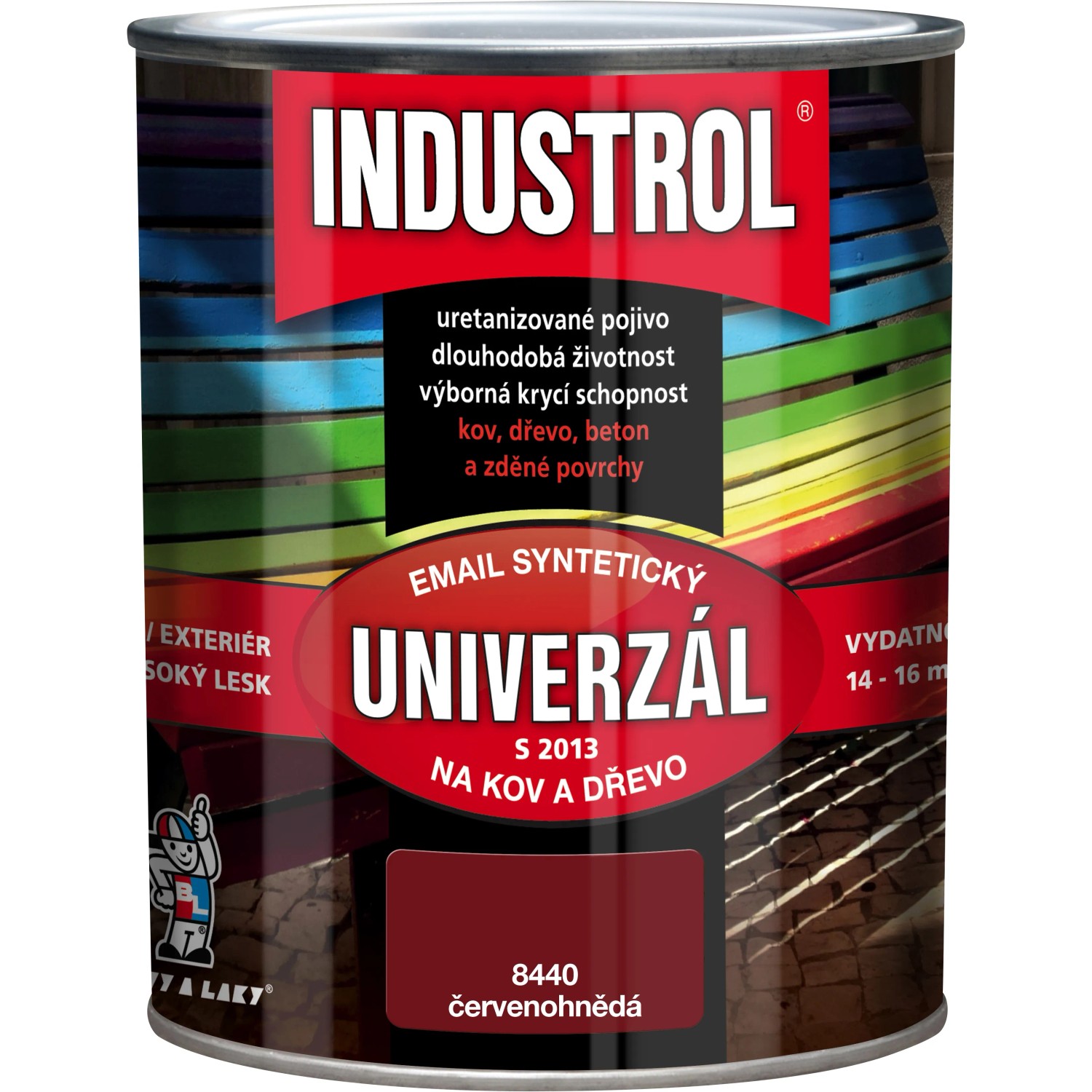 E-shop INDUSTROL Email na kov a drevo S2013 UNIVERZÁL 8440 červenohnedá 750 ml