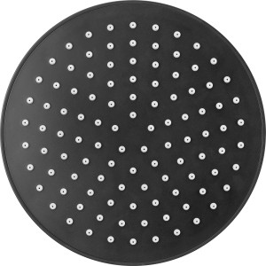 Matná čierna hlavová sprcha baliv, priemer 20 cm, s tryskami proti vodnému kameňu pre jednoduché čistenie.