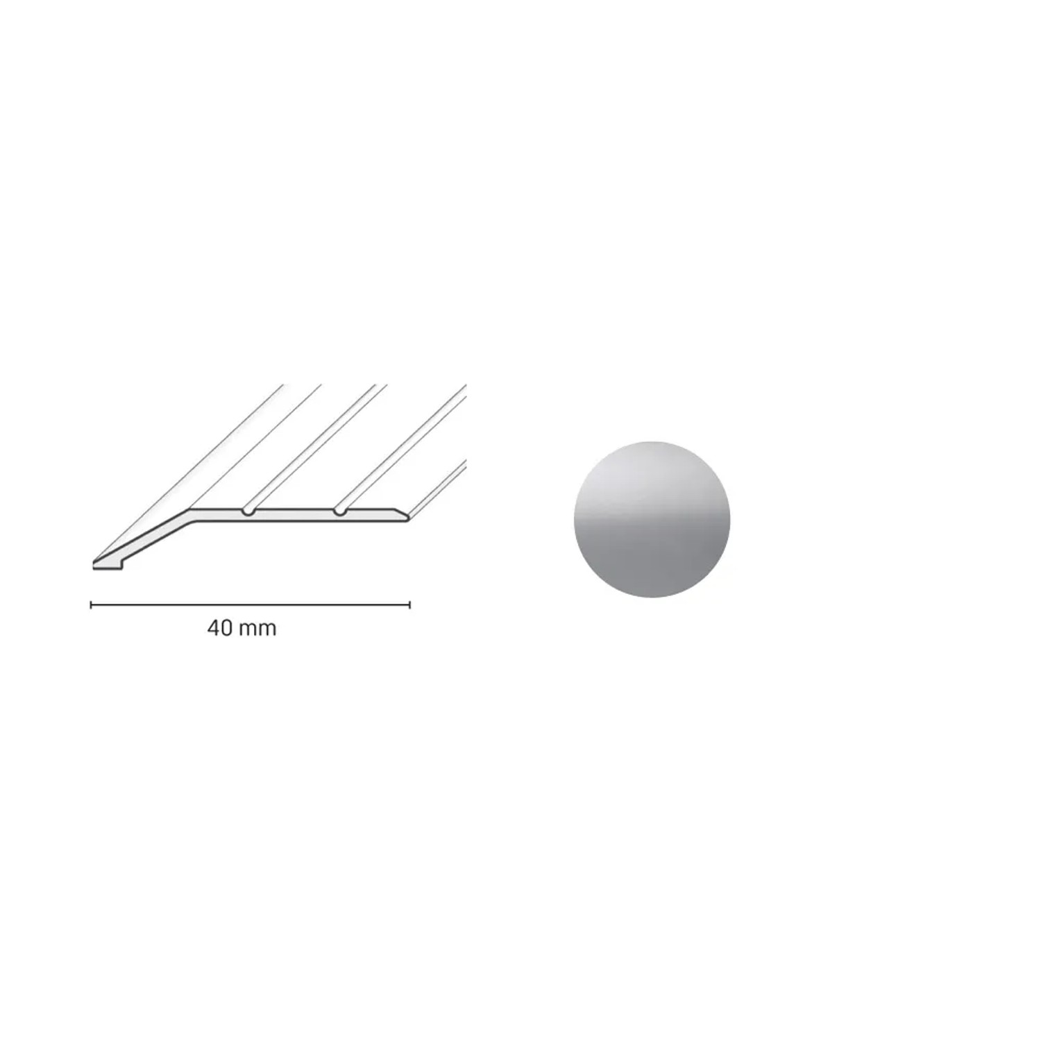 E-shop Döllken Profiles Ukončovací profil DP 11 S Samolepiaca 40 x 8 x 900 mm, striebor
