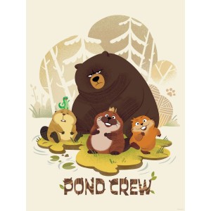 Komar nástenný obraz Disney Pixar Hoppers Pond Crew s medveďom, bobrami a krokodílom.