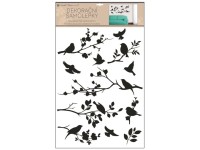 Anjel Přerov Samolepky na stenu Čierna vetva s vtáčikmi 42 x 60 cm