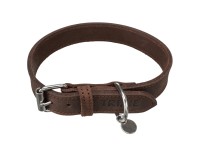 Trixie Obojok kožený široký Rustic tmavohnedý XS-S, 27-34 cm x 18 mm