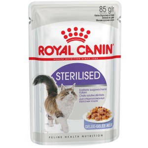 Royal Canin Sterilised mokré krmivo pre kastrované mačky v želé, 85g kapsička.