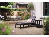 KETER Záhradné lehátko Mallorca s vankúšmi, grafitová, 58 x 187,5 x 29 cm