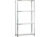 Kovový policový regál MEDIUM, pozinkovaný, 75 x 150 x 30 cm