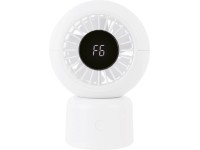 Bezdrôtový stolný ventilátor s LED displejom, biela, pr. 13 x 19 cm