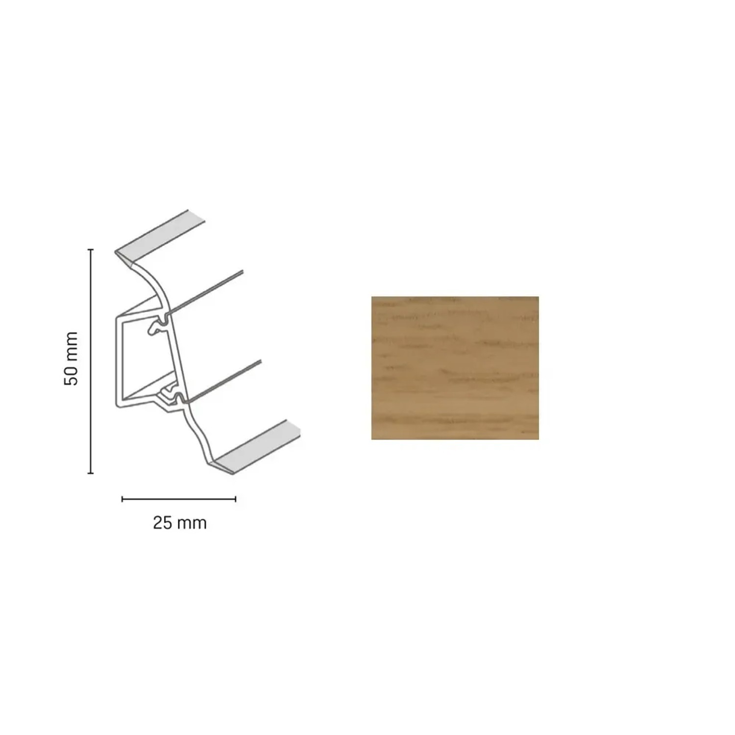 E-shop Döllken Profiles Lišta SLK 50 2118 dub cordoba 50 x 25 x 2500 mm