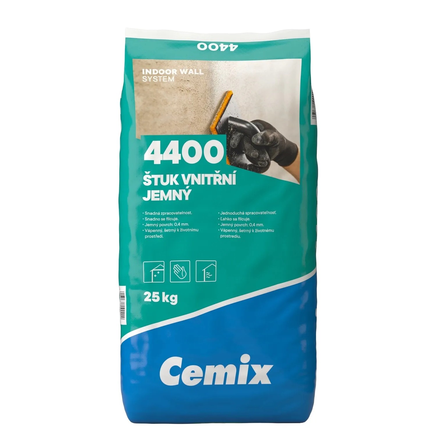 E-shop Cemix Štuk vnútorný jemný 4400, 25 kg
