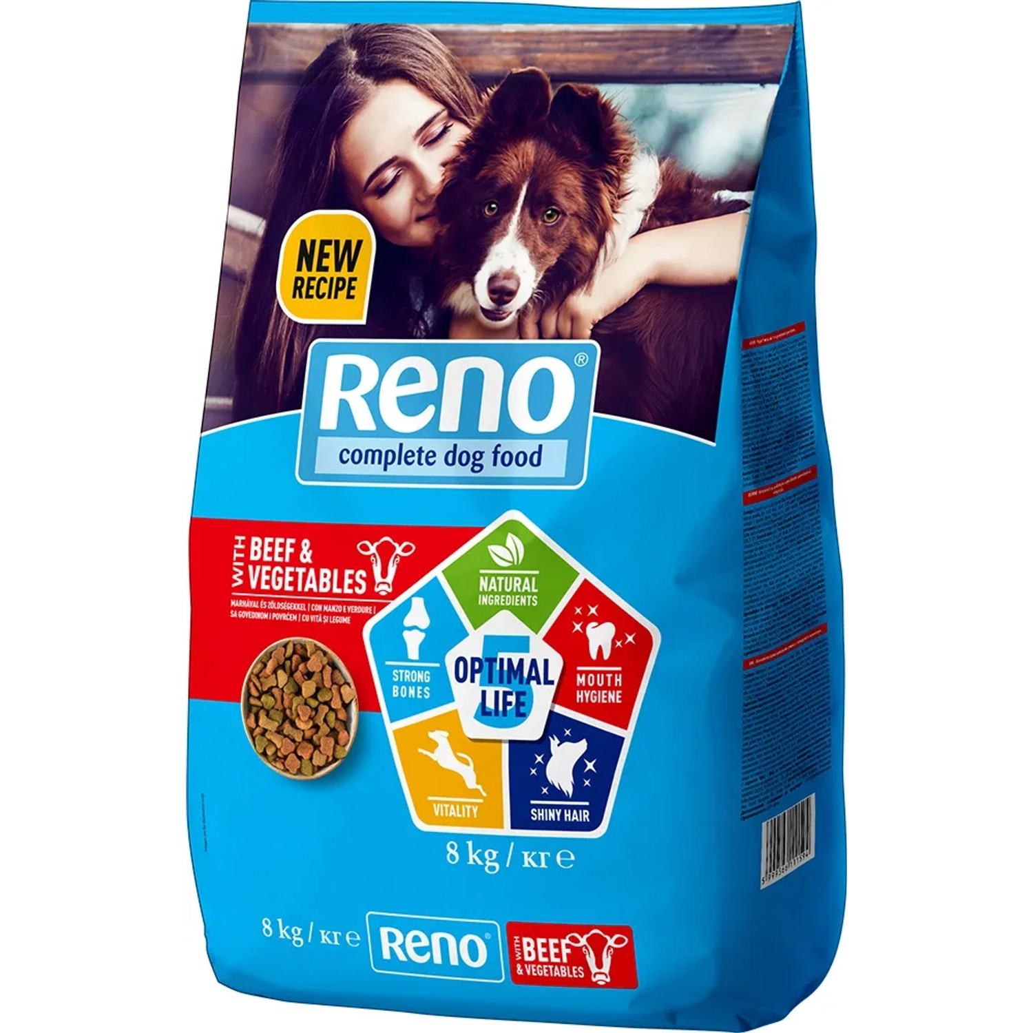 E-shop Reno Granule pre psy Optimal Life 5 hovädzie so zeleninou, 8 kg
