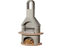 Buschbeck Záhradný grilovací krb Carmen, sivá/terakota, 110 x 65 x 203 cm