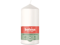Bolsius Valcová sviečka Essentials, biela Cloudy White, pr. 5,8 x 12 cm
