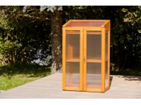 Gaspo Vertikálny parník s dreveným rámom, medovo hnedá, 70 x 50 x 120 cm