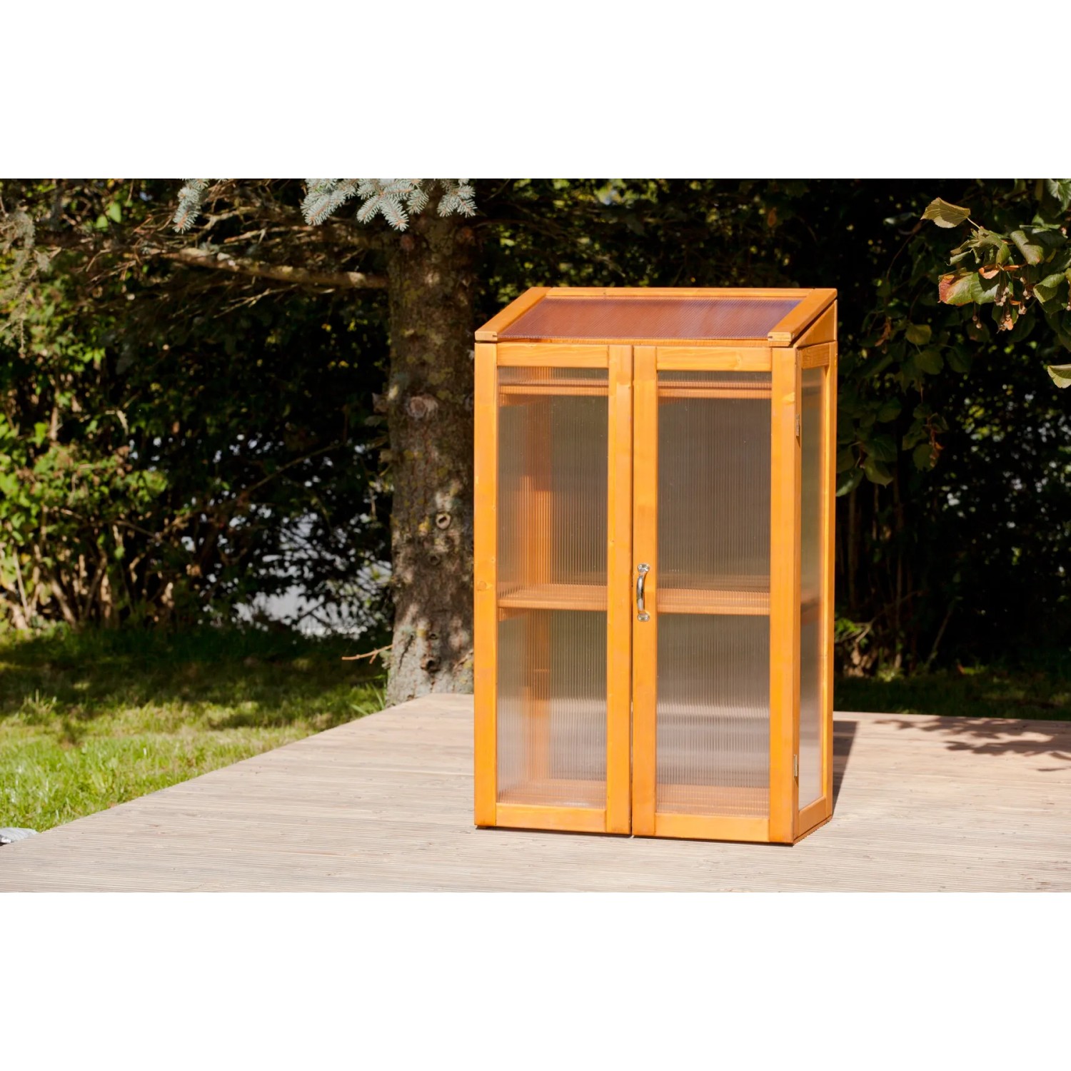 E-shop Gaspo Vertikálny parník s dreveným rámom, medovo hnedá, 70 x 50 x 120 cm