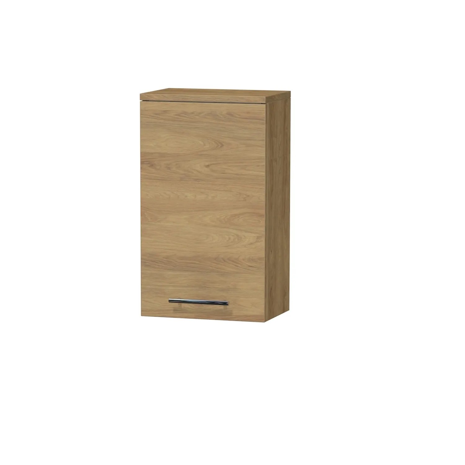 E-shop INTEDOOR Horná závesná skriňa BEE pravá, úchyt chróm, š. 35 cm, dub Hickory