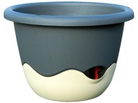 Plastia Kvetináč so závesom Mareta antracit slonová kosť priemer 25 cm