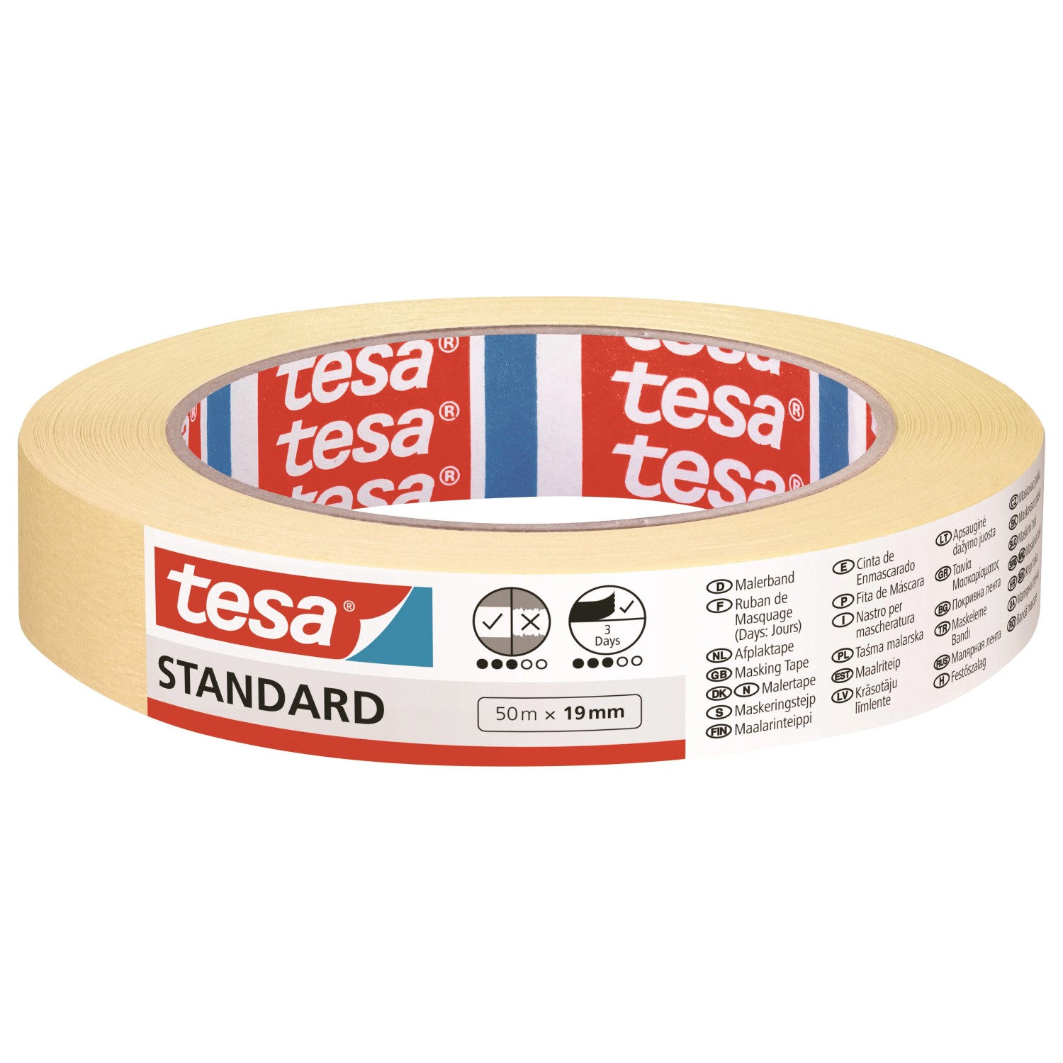 E-shop tesa Maskovacia páska Standard, žltá, 50 m x 19 mm