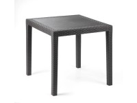 MEGA PLAST Stôl RATAN LUX antracitový 73 x 75,5 x 75,5 cm