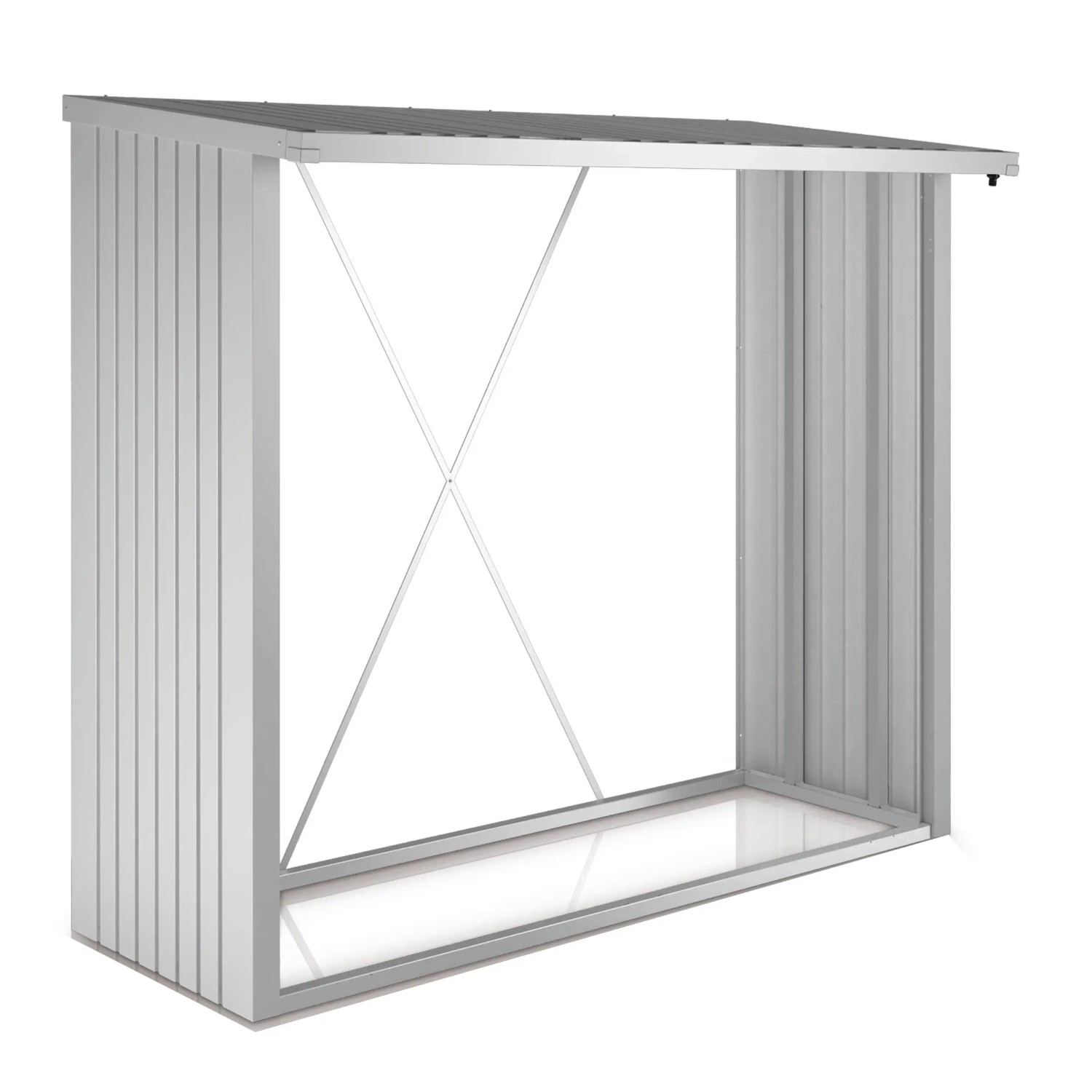 E-shop Biohort Stojan na drevo WoodStock 230 strieborný, 229 x 102 x 199 cm