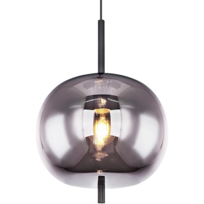 GLOBO Závesné svietidlo BLACKY čierna/dymová E14 40 W pr. 300 x 1200 mm