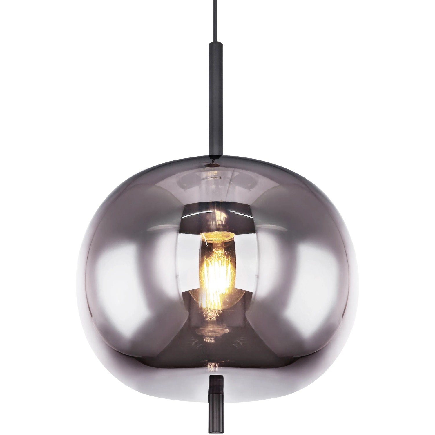 E-shop GLOBO Závesné svietidlo BLACKY čierna/dymová E14 40 W pr. 300 x 1200 mm