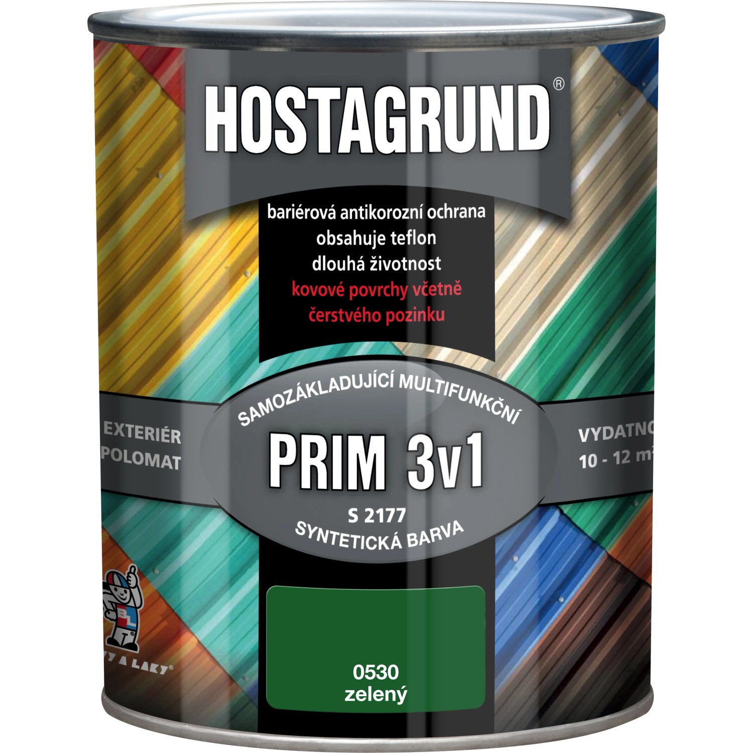 E-shop HOSTAGRUND Základná aj vrchná farba na kov 3v1 PRIM S2177 0530 zelená 600 ml