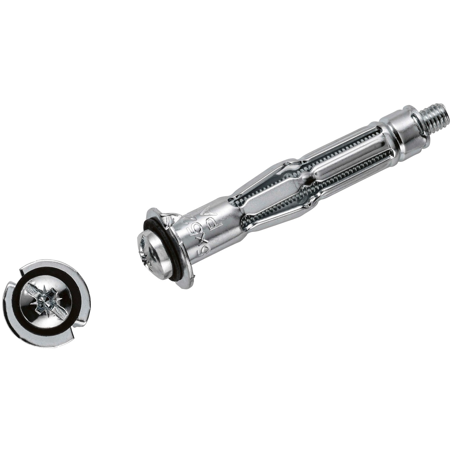 E-shop LUX-TOOLS Kovová dutinová hmoždinka 5 x 50 mm, vr. skrutiek PZ2 M5 x 62 mm, 4 ks