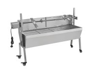 Nerezový gril na ošípané s krytom 141 x 45 x 98 cm