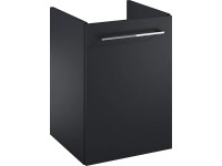 Maximus Skrinka pod umývadlo Cheese, 1 dvierka, mat. čierna + strieb. úch., 40 c