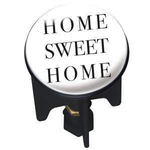 Wenko umývadlová zátka Pluggy Mod. Home sweet s nápisom "Home Sweet Home".