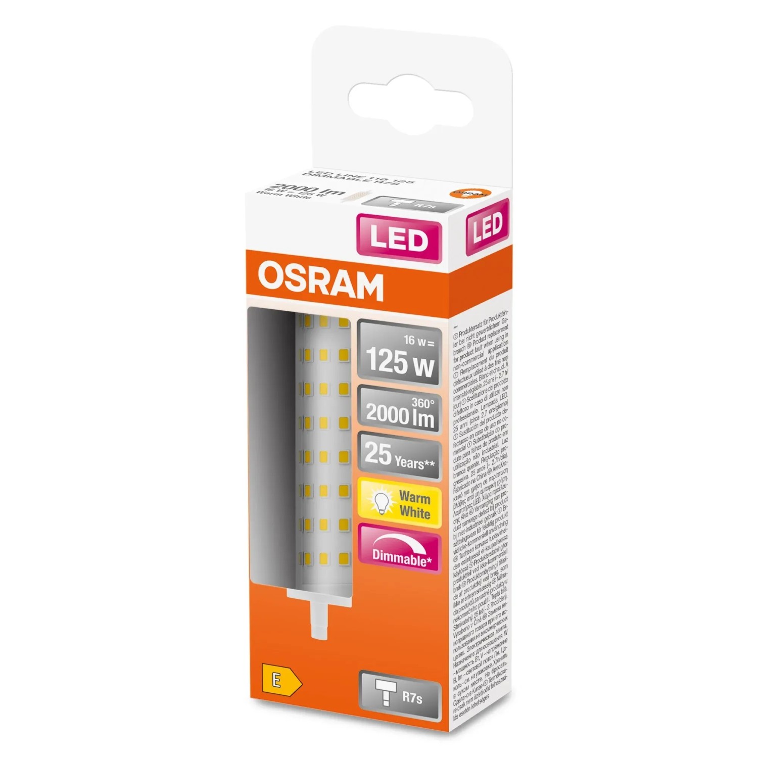 E-shop OSRAM LED žiarovka LINE118 125 15 W R7S 2700 K teplá biela stmievateľná