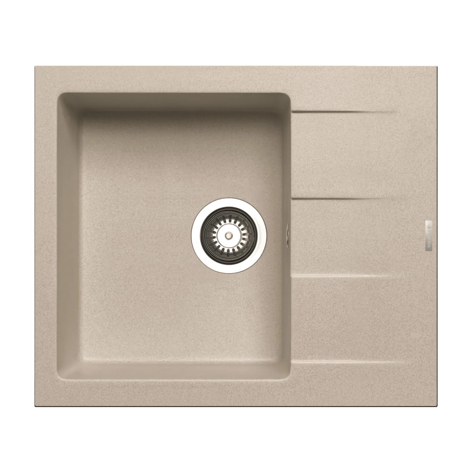 E-shop Pyramis Granitový drez s odkvapkávačom Athlos 1B 1D, beige, 59 x 50 cm