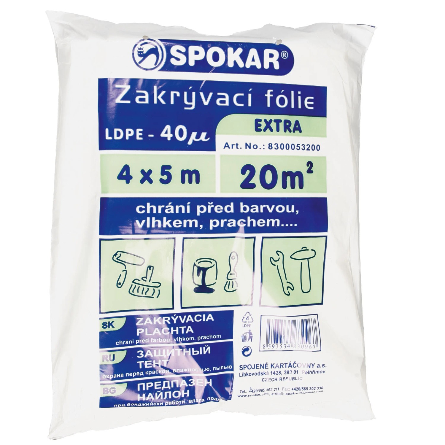 E-shop SPOKAR Zakrývacia fólia LDPE Extra 4 x 5 m, 40 um