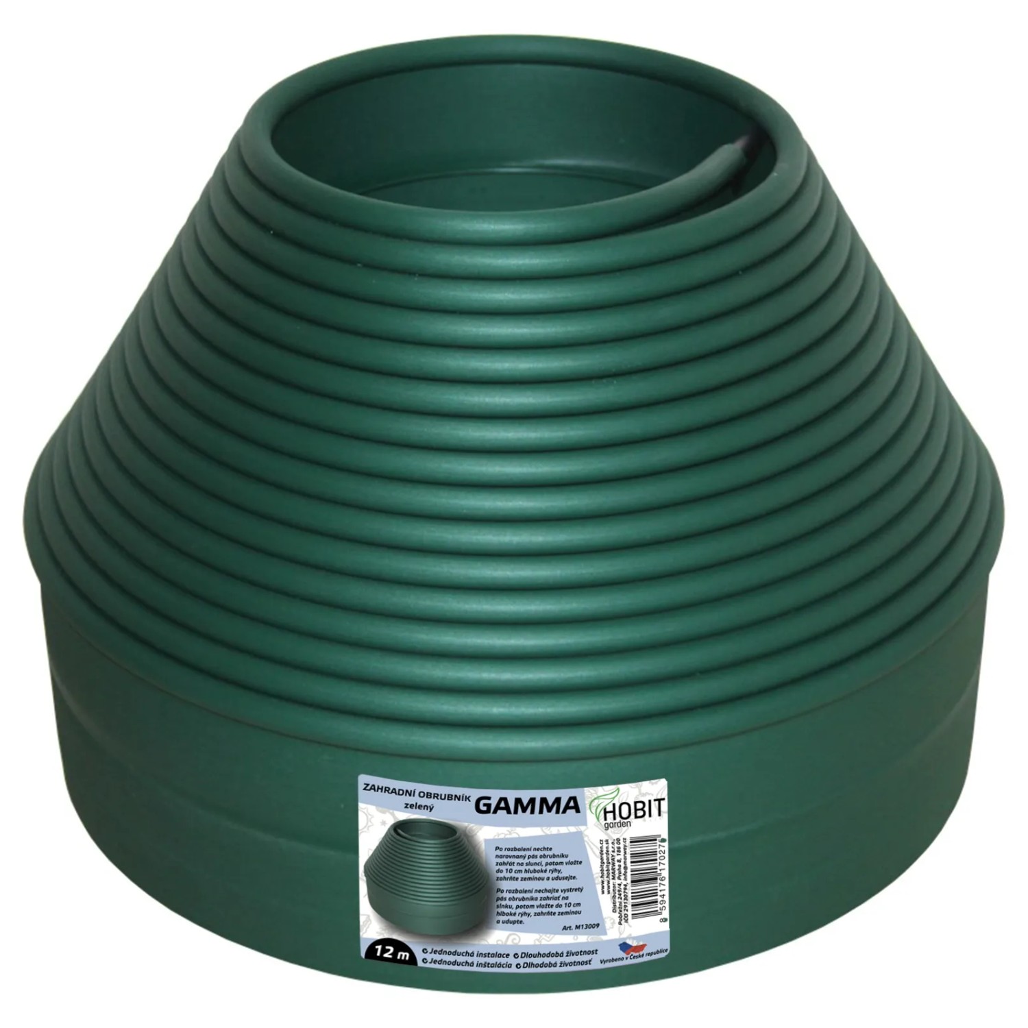 E-shop HOBIT garden Záhradný obrubník GAMMA zelený 10 cm x 12 m