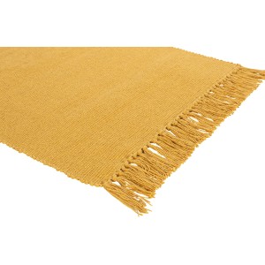OBI Bavlnený koberec Uni Mustard, 50x80 cm, s strapcami. Útulný koberec do obývacej izby a chodby.