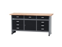 Küpper Dielenský pracovný stôl 12879, 1 dvierka/9 zásuviek (12 cm) 84x170x60 cm