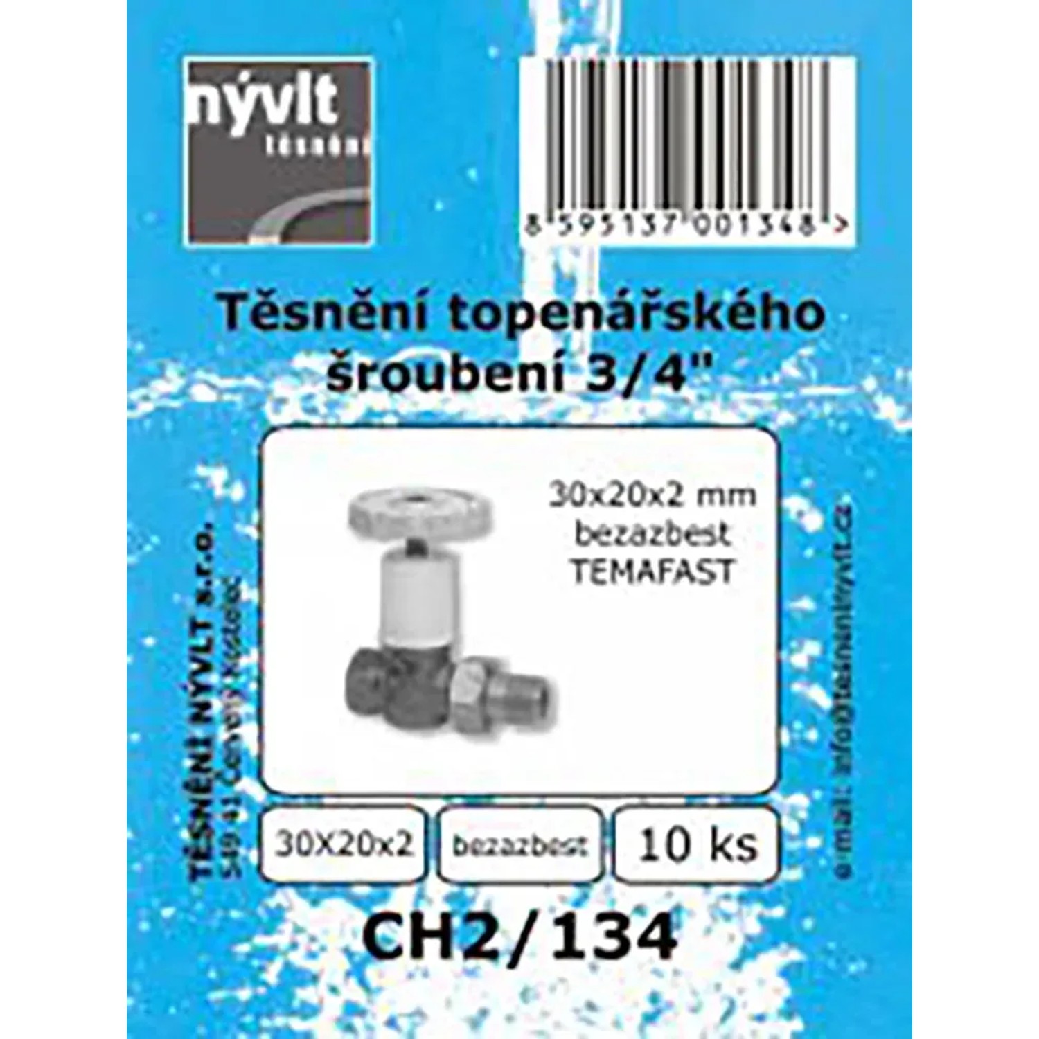 E-shop Súprava plochých tesnení 3/4 ventil bezazbest, 10 ks