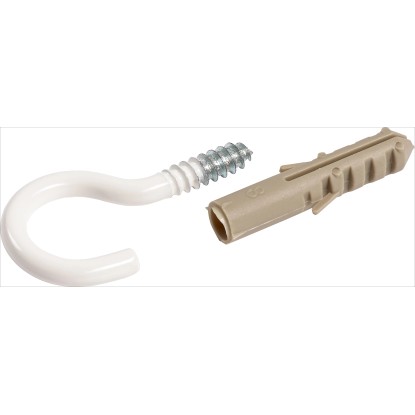 LUX Skrutkovací hák ohnutý pozinkovaný priemer 2,6 mm x 30 mm biely, 6 ks