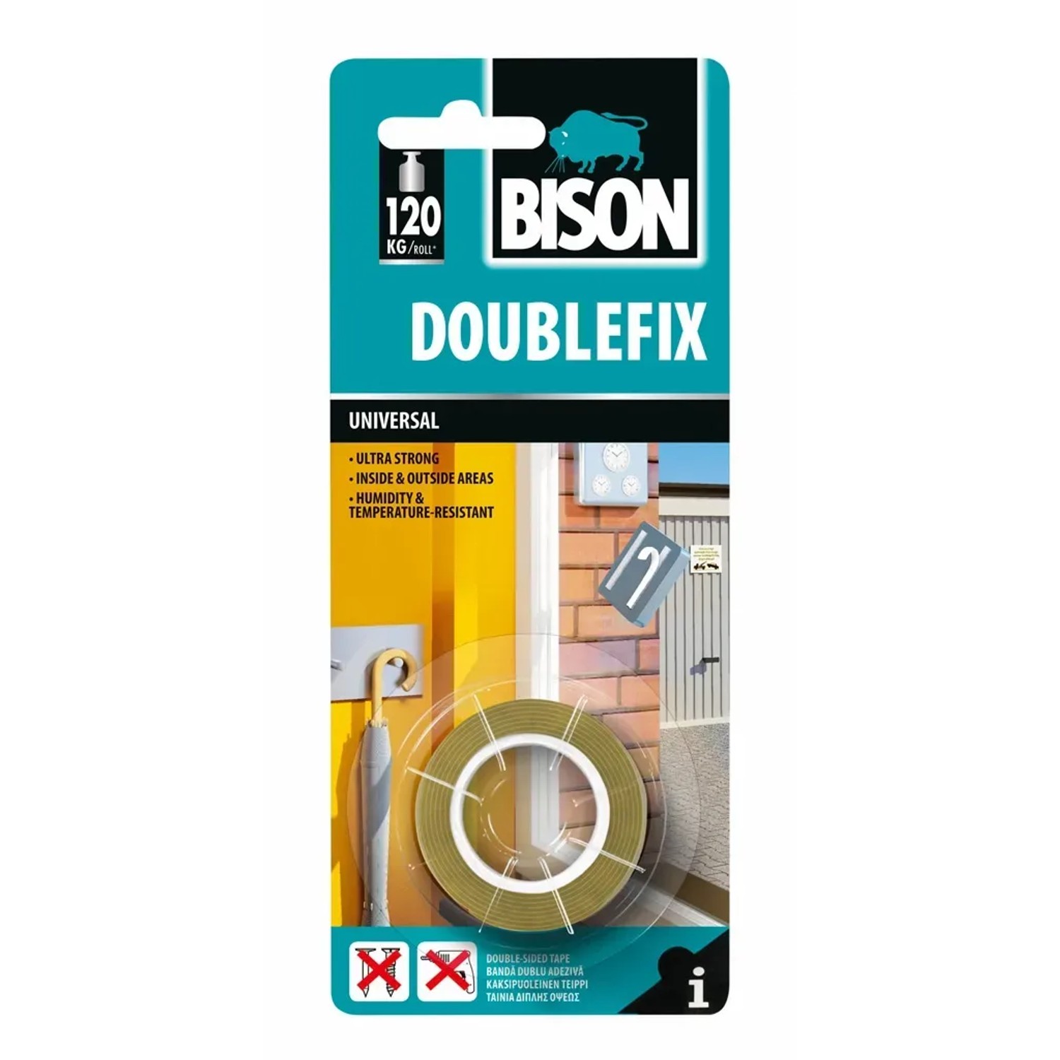 E-shop BISON Univerzálna lepiaca páska Doublefx Universal 1,5 m x 19 mm