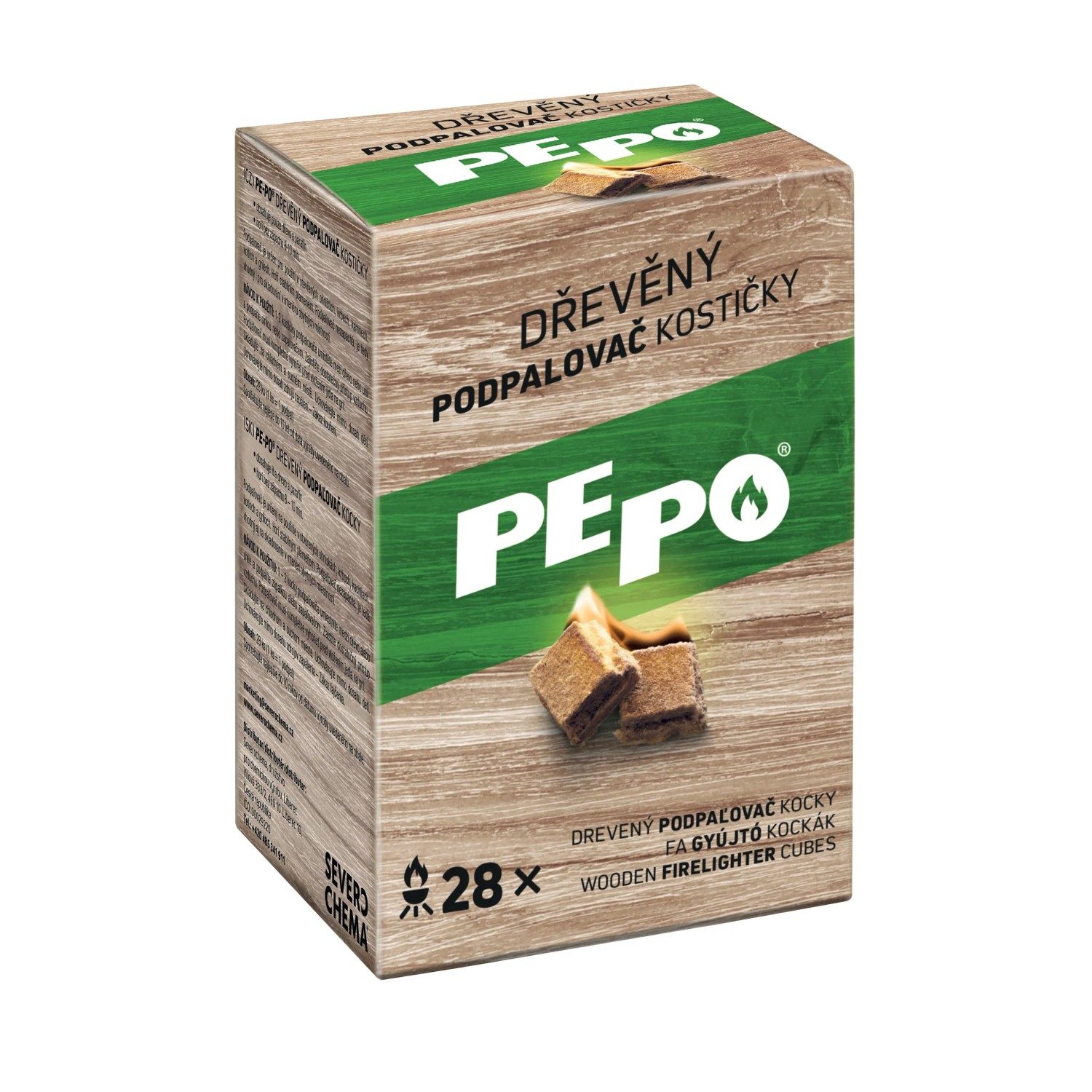 E-shop PE-PO Drevený podpaľovač kocky 28 ks