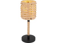 GLOBO Stolná lampa HALIA, E27, matne čierna/hnedá, pr. 16,5 x 45 cm
