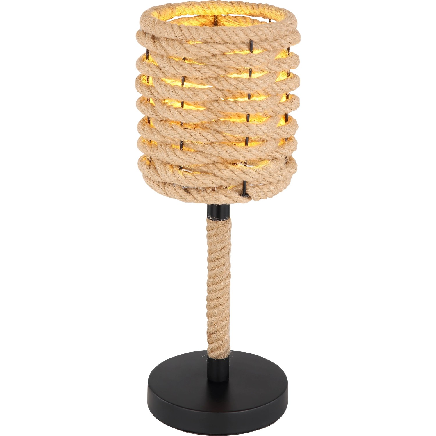 E-shop GLOBO Stolná lampa HALIA, E27, matne čierna/hnedá, pr. 16,5 x 45 cm