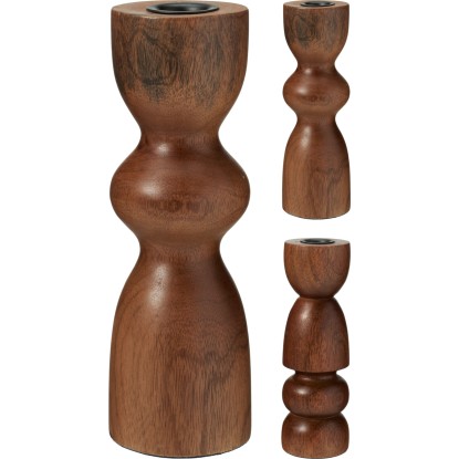 Koopman Svietnik z orechového dreva rôzne druhy 6 x 20,5 cm, 1 ks
