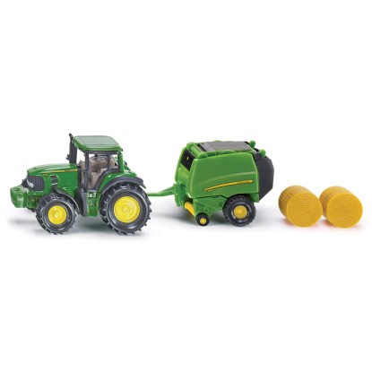 SIKU Kovový model Traktor John Deere s balíkovačkou